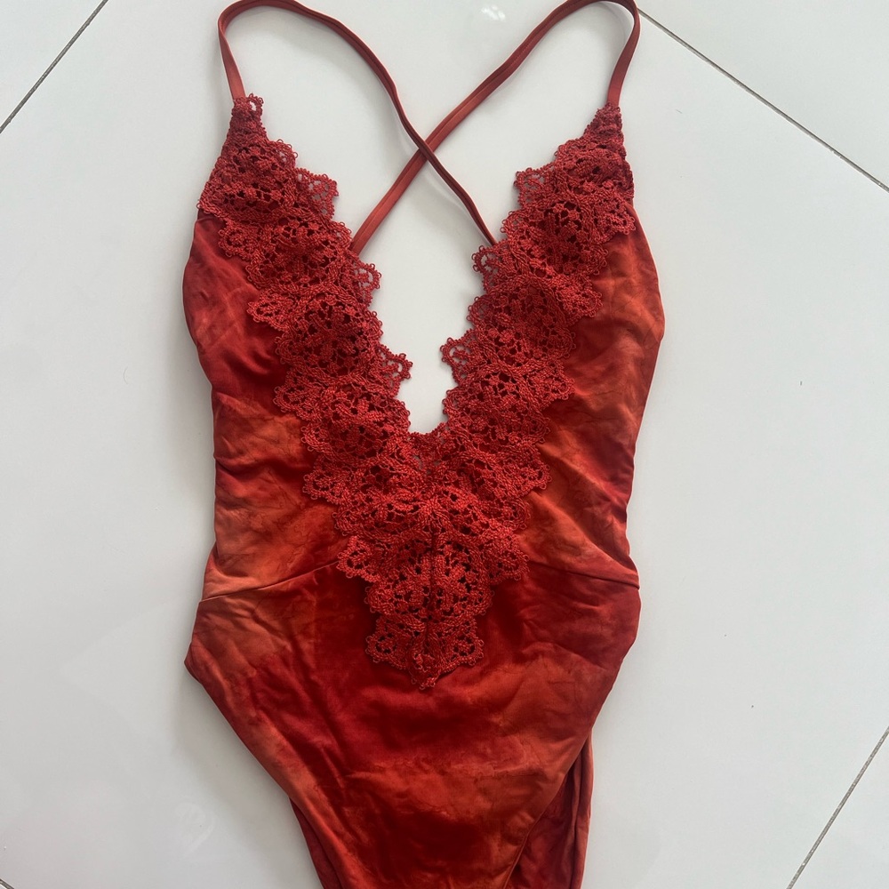 Blue Life Eclipse Plunging One Piece Swimsuit